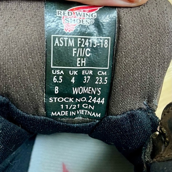 Red Wing Traction Tred Lite #2444 Size 6.5B Safety Toe Waterproof Work Boots - Picture 7 of 10